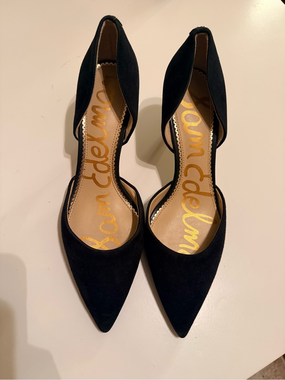 Sam Edelman Black Pointed-Toe D'Orsay Heels